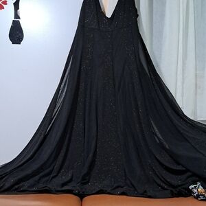 R&M Richards Black Sleeveless Plunge Sundress